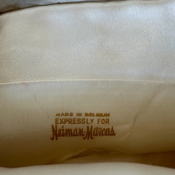 Neiman Marcus Vintage White & Cream Beaded Clutch Purse Handbag - Picture 6 of 6